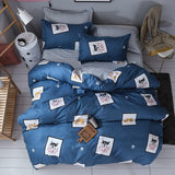 Solstice Mixed Color Cartoon Style Fox/snowflakes/animal Plants 4pcs Bedding Sets Bed Sheet Duvet Cover Pillowcase Bedclothes