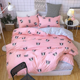 Solstice Mixed Color Cartoon Style Fox/snowflakes/animal Plants 4pcs Bedding Sets Bed Sheet Duvet Cover Pillowcase Bedclothes