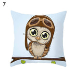 Lovely Cartoon Owl Dog Throw Pillow Case Sofa Bed Cushion Cover Home Decor 45cm x 45cm