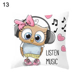 Lovely Cartoon Owl Dog Throw Pillow Case Sofa Bed Cushion Cover Home Decor 45cm x 45cm