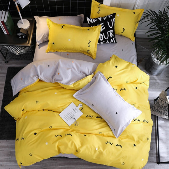 Dropshipping 2/3/4pcs King Size Fink Lover Bedding Sets Family Set Include Bed Sheet Duvet Cover Pillowcase Orange eyelash gife