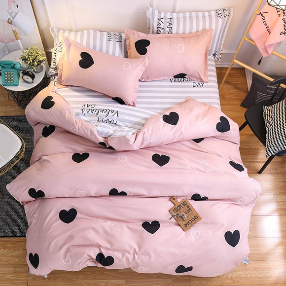 Luxury Comforter Bedding Sets Bed Sheet Duvet Cover Pillowcase Set Bed Linen Vs Pink King Queen Size Kids Adult Ropa De Cama