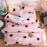 American style bedding set AB side bed set super king size bed linens pink duvet cover set heart home bedding women bedclothes