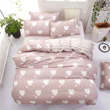 American style bedding set AB side bed set super king size bed linens pink duvet cover set heart home bedding women bedclothes