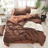 American style bedding set AB side bed set super king size bed linens pink duvet cover set heart home bedding women bedclothes