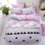 Grey bedding set 2018 summer bed linens 3or 4pcs/set duvet cover set Pastoral bed set kids / Adult bedding bedclothes queen kin
