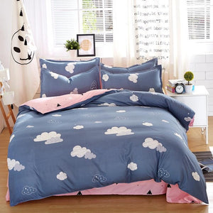 Grey bedding set 2018 summer bed linens 3or 4pcs/set duvet cover set Pastoral bed set kids / Adult bedding bedclothes queen kin