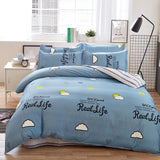 Grey bedding set 2018 summer bed linens 3or 4pcs/set duvet cover set Pastoral bed set kids / Adult bedding bedclothes queen kin