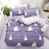 Grey bedding set 2018 summer bed linens 3or 4pcs/set duvet cover set Pastoral bed set kids / Adult bedding bedclothes queen kin