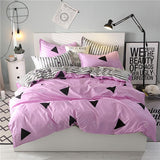 Home bedding 4pcs flat sheet set red heart bed linen set sheet pillowcase&duvet cover set Cute bird child bedclothes leaf cover