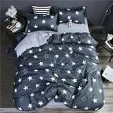 Home bedding 4pcs flat sheet set red heart bed linen set sheet pillowcase&duvet cover set Cute bird child bedclothes leaf cover