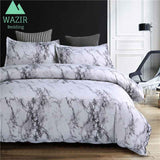 WAZIR Marble Printed Bedding Set Duvet Cover Pillowcase Size Single AU EU Double Full Queen King bedclothes Comforters bed linen