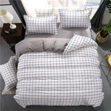 Black white Grey Classic bedding set striped duvet cover white bed linen set Geometric flat sheet set queen bed set Fashion new