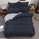 Black white Grey Classic bedding set striped duvet cover white bed linen set Geometric flat sheet set queen bed set Fashion new