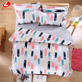 Black white Grey Classic bedding set striped duvet cover white bed linen set Geometric flat sheet set queen bed set Fashion new