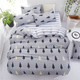 Black white Grey Classic bedding set striped duvet cover white bed linen set Geometric flat sheet set queen bed set Fashion new