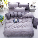 Black white Grey Classic bedding set striped duvet cover white bed linen set Geometric flat sheet set queen bed set Fashion new
