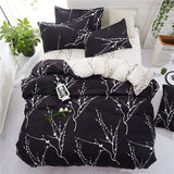 Black white Grey Classic bedding set striped duvet cover white bed linen set Geometric flat sheet set queen bed set Fashion new