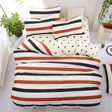 Black white Grey Classic bedding set striped duvet cover white bed linen set Geometric flat sheet set queen bed set Fashion new