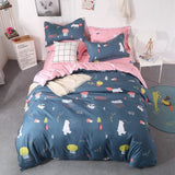 Solstice Stylish Cartoon Christmas Elk Striped Star Style 3/4pcs Bedding Set Contain Duvet Cover Bed Sheet Pillowcase Bedclothes