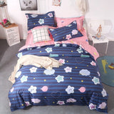 Solstice Stylish Cartoon Christmas Elk Striped Star Style 3/4pcs Bedding Set Contain Duvet Cover Bed Sheet Pillowcase Bedclothes