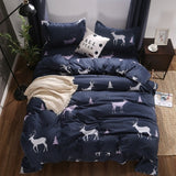 Solstice Stylish Cartoon Christmas Elk Striped Star Style 3/4pcs Bedding Set Contain Duvet Cover Bed Sheet Pillowcase Bedclothes