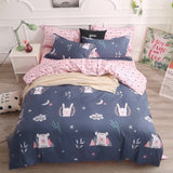 Solstice Stylish Cartoon Christmas Elk Striped Star Style 3/4pcs Bedding Set Contain Duvet Cover Bed Sheet Pillowcase Bedclothes