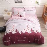 Solstice Stylish Cartoon Christmas Elk Striped Star Style 3/4pcs Bedding Set Contain Duvet Cover Bed Sheet Pillowcase Bedclothes