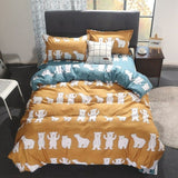Solstice Stylish Cartoon Christmas Elk Striped Star Style 3/4pcs Bedding Set Contain Duvet Cover Bed Sheet Pillowcase Bedclothes