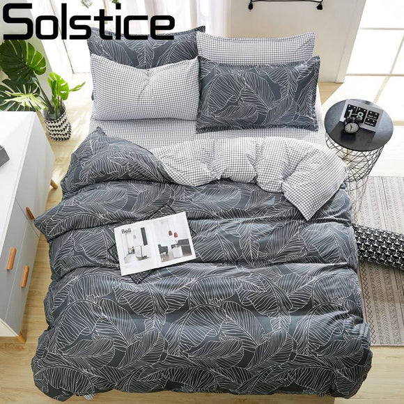Solstice Bed Linen Mixed Color Cartoon Flowers Striped Lattice Style Bed Cover Bed Sheet Duvet Cover Pillowcase 4pcs Bedding Set
