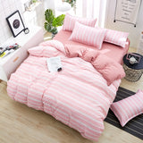 Solstice Bed Linen Mixed Color Cartoon Flowers Striped Lattice Style Bed Cover Bed Sheet Duvet Cover Pillowcase 4pcs Bedding Set