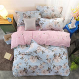 Cartoon Bedding Sets 4pcs Geometric Pattern Bed Linings Duvet Cover Bed Sheet Pillowcases Cover Set