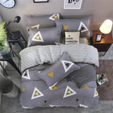 Cartoon Bedding Sets 4pcs Geometric Pattern Bed Linings Duvet Cover Bed Sheet Pillowcases Cover Set