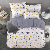 Cartoon Bedding Sets 4pcs Geometric Pattern Bed Linings Duvet Cover Bed Sheet Pillowcases Cover Set