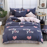 Cartoon Bedding Sets 4pcs Geometric Pattern Bed Linings Duvet Cover Bed Sheet Pillowcases Cover Set