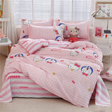 Cartoon Bedding Sets 4pcs Geometric Pattern Bed Linings Duvet Cover Bed Sheet Pillowcases Cover Set