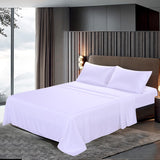 Htovila 4-Piece Bed Sheet Set Soft Brushed Microfiber Bedding Set Flat Sheet + Fitted Sheet + 2pcs Pillowcase--Queen Size + Grey