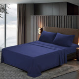 Htovila 4-Piece Bed Sheet Set Soft Brushed Microfiber Bedding Set Flat Sheet + Fitted Sheet + 2pcs Pillowcase--Queen Size + Grey