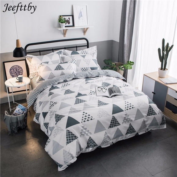 Grey Bedding Set 2018 Summer Bed Linens 3 / 4pcs duvet Cover Set Pastoral Bed Sheet Pillowcase Kid / Adult Bedclothes Queen King