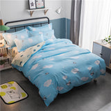 Grey Bedding Set 2018 Summer Bed Linens 3 / 4pcs duvet Cover Set Pastoral Bed Sheet Pillowcase Kid / Adult Bedclothes Queen King