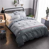 Grey Bedding Set 2018 Summer Bed Linens 3 / 4pcs duvet Cover Set Pastoral Bed Sheet Pillowcase Kid / Adult Bedclothes Queen King