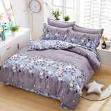 Grey Bedding Set 2018 Summer Bed Linens 3 / 4pcs duvet Cover Set Pastoral Bed Sheet Pillowcase Kid / Adult Bedclothes Queen King