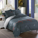 Grey Bedding Set 2018 Summer Bed Linens 3 / 4pcs duvet Cover Set Pastoral Bed Sheet Pillowcase Kid / Adult Bedclothes Queen King