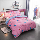 Grey Bedding Set 2018 Summer Bed Linens 3 / 4pcs duvet Cover Set Pastoral Bed Sheet Pillowcase Kid / Adult Bedclothes Queen King