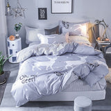 Solstice Mixed Color Cartoon Style Fox/snowflakes/animal Plants 4pcs Bedding Sets Bed Sheet Duvet Cover Pillowcase Bedclothes
