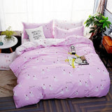 Lovely Cartoon Pink Animal Bedding Sets 3/4pcs Geometric Pattern Bed Linings Duvet Cover Bed Sheet Pillowcases Cover Set