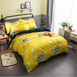 New Bedding Cartoon Hello Kitty cut Mouse 4pcs/3pcs Duvet Cover Sets Soft Polyester Bed Linen Flat Bed Sheet Set Pillowcase
