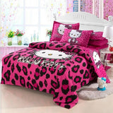 New Bedding Cartoon Hello Kitty cut Mouse 4pcs/3pcs Duvet Cover Sets Soft Polyester Bed Linen Flat Bed Sheet Set Pillowcase