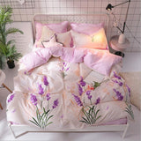 Cute cartoon lattice star cloud Creativity British style 4pcs/3pcs Duvet Cover Sets Soft Polyester Bed Linen Flat Bed Sheet