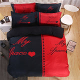 the boss black and white his/her side bedding set duvet cover bed sheet pillow case king queen size bed linen set 3/4pcs